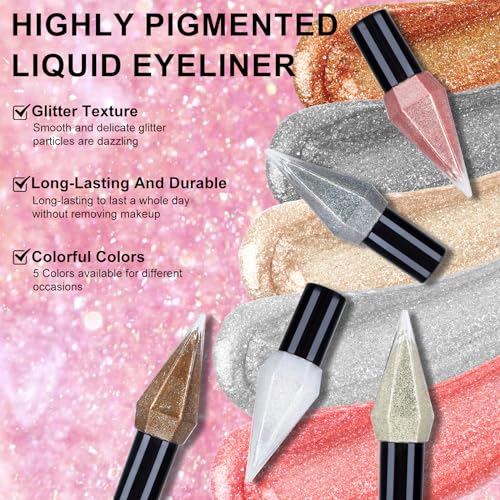 Glitter Liquid Eyeliner 5-Color Set Waterproof