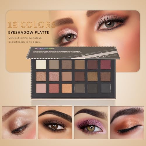 All-in-One Makeup Kit with 16 Colors Eyeshadow & Brushes