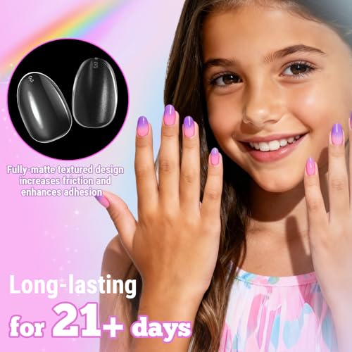 Kids Press On Nails - 260Pc Almond Soft Gel Tips