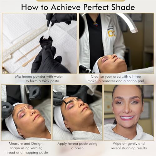 BrowsXpert Professional Shading Henna Color Kit for Brows – 3.5g Medium Natural Brown