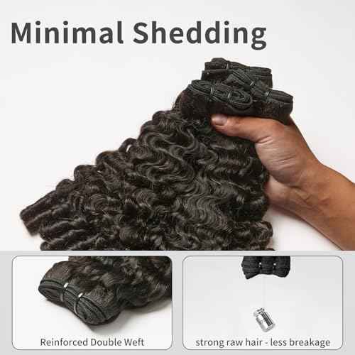 ASHINE Burmese Curly Bundles Human Hair Unprocessed Raw Burmese Curly Water Wave Human Hair 3 Bundles Natural Black 16 18 20 inch