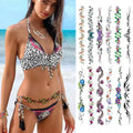 Flower Navel Temporary Tattoos for Women - 12 Sheets