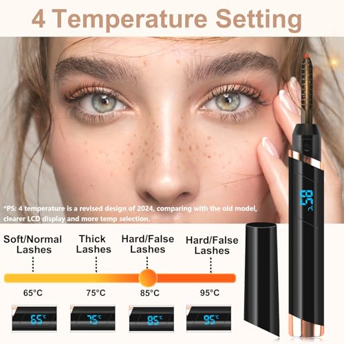 Rechargeable Heated Eyelash Curler - Electric Lash Curling Tool for Natural Long-Lasting Curl