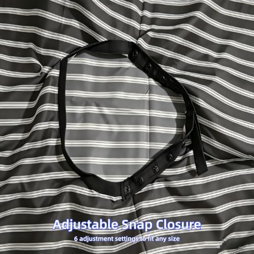 Professional Hair Cutting Cape & Neck Duster Brush Set - Large Size Black & White Stripes