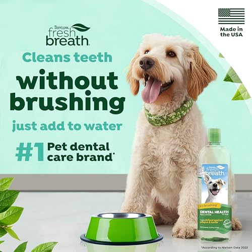 TropiClean Fresh Breath Original | Dog Oral Care Water Additive | Dog Breath Freshener Additive for Dental Health | VOHC Certified | Made in the USA | 33.8 oz. | Pack of 3