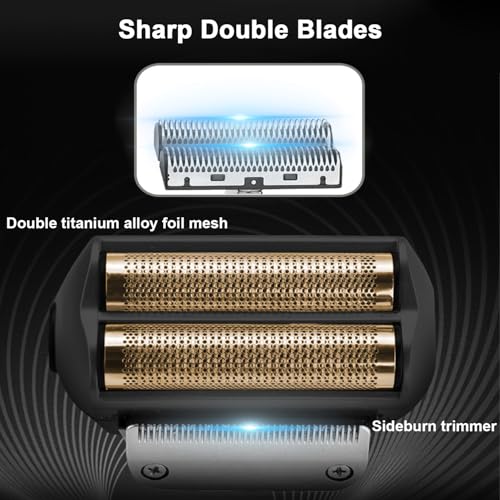 KEMEI Razor Barber for Men,Electric Razor Rechargeable with Beard Trimmer,Cordless Lithium Titanium Razor with Travel Case