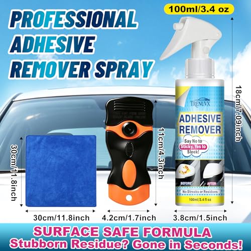 Car Adhesive Remover Spray - Safe for Paint, Glass & Metal