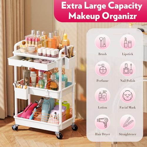 SUNALLY Rolling Makeup Cart Organizer with Drawers