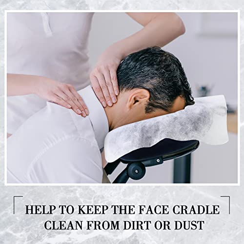 Oudain 800 Pcs Disposable Face Cradle Covers, Non-sticking Massage Face Cradle Headrest Cover for Massage Table Chairs Fitted for 16 x 12 Inches