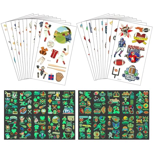 300+ Glow-in-Dark Sports Temporary Tattoos for Kids