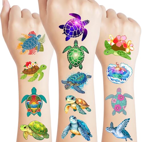 Turtle Temporary Tattoos - 60pc Under The Sea Party Favors