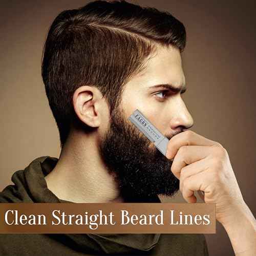Fac?n Beard Razor for Men - Professional Beard Shaping Tool Grooming Kit with 11 Replacement Blades, Mustache Shaper, Edger & Lineup, Premium Precision Straight Edge Razor 100% Stainless Steel Blade