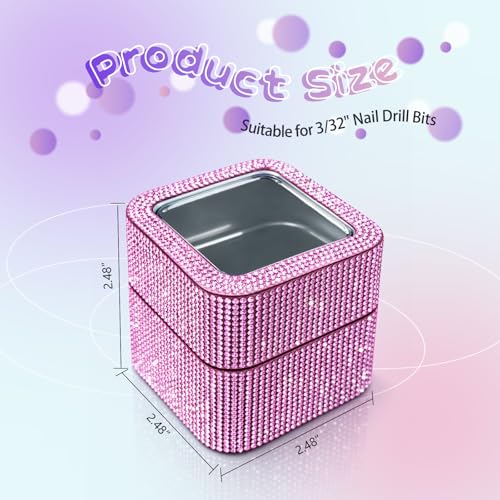 30-Slot Nail Drill Bit Organizer Case with Dustproof Design