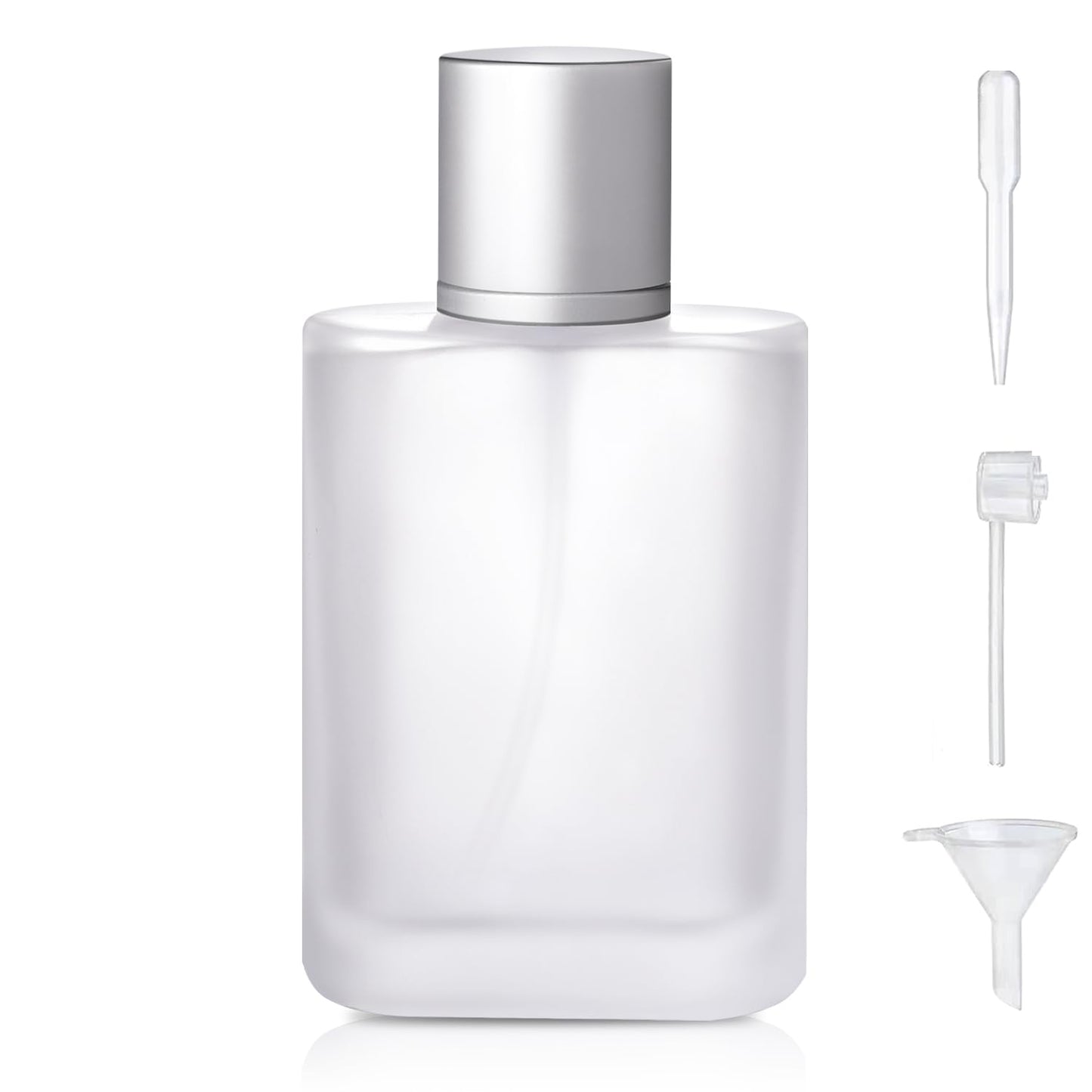 Yerpkefey 100ml/3.4 Oz Frosted Glass Spray Bottle Perfume Atomizer,Refillable Perfume Spray Bottle Perfume Bottles Empty with 3 Kinds of Perfume Dispenser (Frosted Glass 100ml)