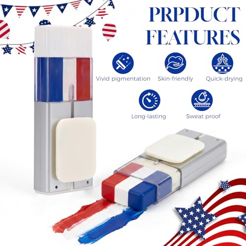 Patriotic Red White and Blue Face Paint Stick for 4th of July