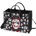 LEVLO Sadistic Thriller Tote Bag Horror Movie Fans Gift I Want To Play A GamePuzzle Horror Shoulder Bag Horror Movie Merch