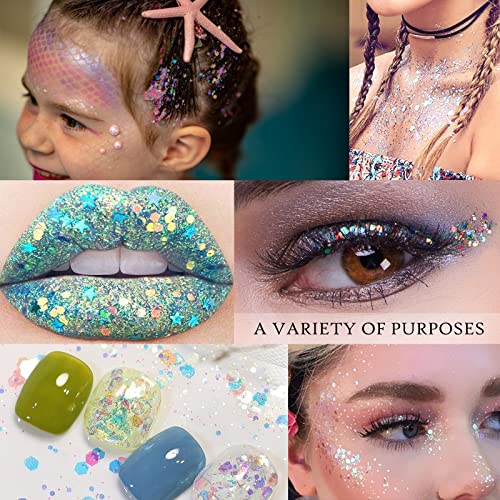 Ownest 12 Colors Holographic Chunky Glitter Gel Set