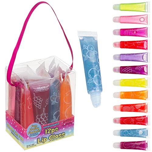 12-Piece Fruit Flavored Lip Gloss Set for Kids