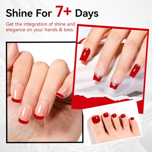 Red Nail Polish with Castor Oil - Fast Dry, Vegan