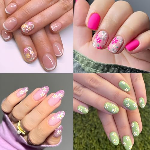 3D Flower Nail Art Stickers Decals, 30 Sheets Cute Daisy & Heart Designs