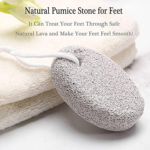 A&White Natural Pumice Stone for Feet and Hands - 2PCS Lava Pedicure Callus Remover