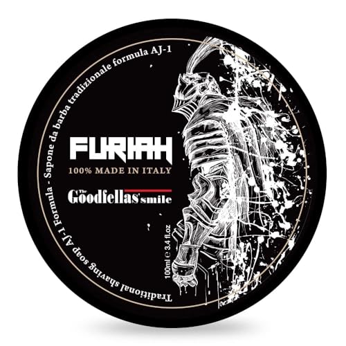The Goodfellas¡¯ Smile FURIAH (Leather & Wood) Italian Shaving Soap ? Premium Tallow-Based Wet Shaving Soap for Razor Glide, Brush Lather & Bold Scented Grooming