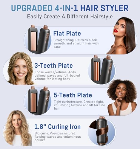 FMZ 4-in-1 Titanium Ceramic Hair Straightener Curler