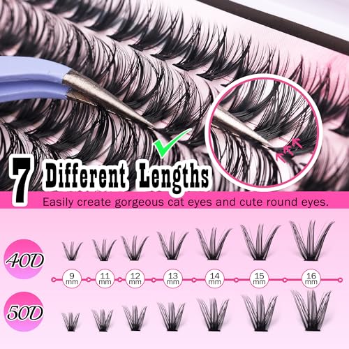 FANXITON DIY Lash Extension Kit - 280 D Curl Volume Lashes