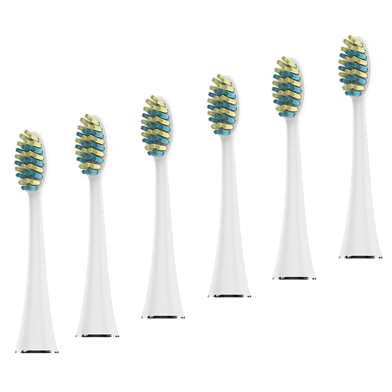 Voom Sonic Pro 7 Series Replacement Brush Heads Advanced Bristle Technology Soft Dupont Nylon Bristles Oral Care - White - 6 Count (Pack of 1)