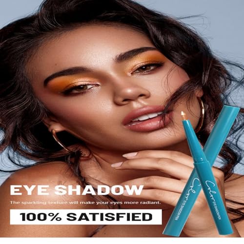 Professional Waterproof Eyeshadow Stick, Turquoise Blue, 24-Hour Smudge-Proof Eye Liner Pencil, Long-Lasting Smooth Application (06# light skin)