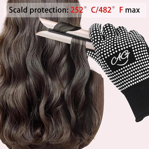 Heat Resistant Gloves for Hair Styling – Silicone Grip, 2 Pair