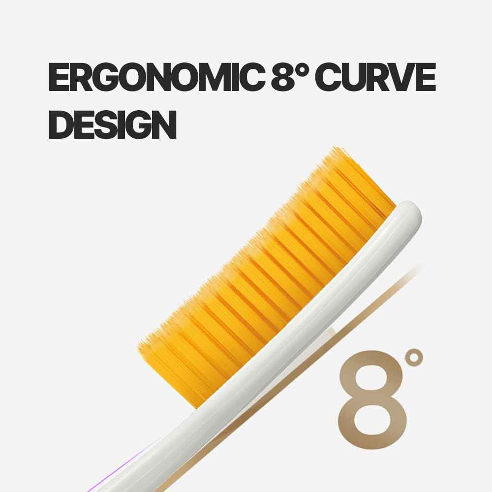 WANGTA Gold – Extra Soft Extra Large Toothbrush – 1.6 inch (4 cm) Wide Head | 4,000 Ultra-Fine Bristles for Sensitive Gums | Premium Korean Toothbrush (10 Pack)