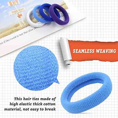 Lawie 200 Pack Terry Cloth Knit Thick Colorful Hair Ties Scrunchies Elastics Hair Bands for Thin Curly Hair Ponytail Holder
