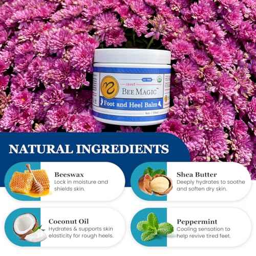 Sweet Bee Naturals Organic Foot and Heel Balm ? All Natural Moisturizing for Dry, Cracked Feet, Heel Care & Callus Treatment ? Repair & Soften Rough Skin ? Made in USA ? 4 OZ Jar
