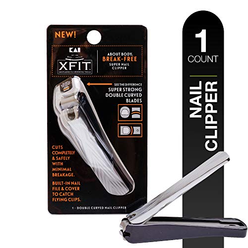 Kai About Body Xfit Break-Free Super Nail Clippers; 1 Double-Curved Nail Clipper; Nail Clippers for Men, Toenail & Fingernail Clippers with Super Strong Blades for Thick Nails
