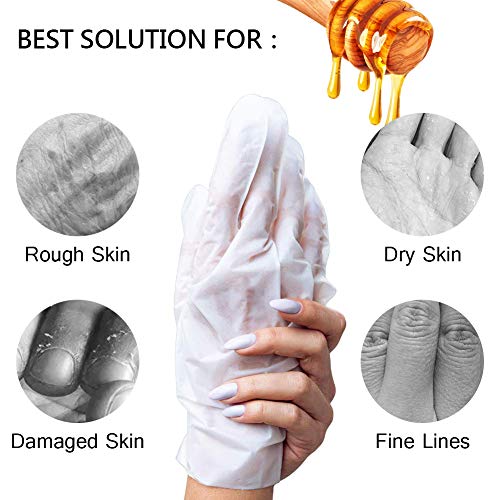 MOND'SUB Honey & Almond Hydrating Hand Mask Gloves for Dry Hands - 5 Pairs