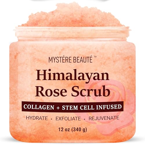 Himalayan Salt Body Scrub with Collagen & Rose Oil - 12 fl oz - Mystére Beauté