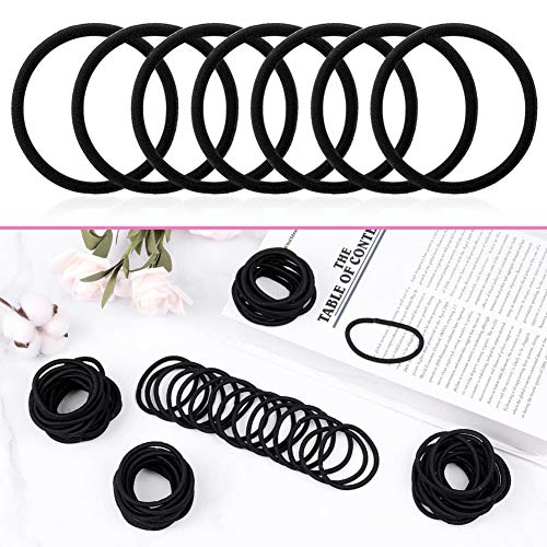 200 Pack Black Hair Ties - Small Elastics for All Hair Types