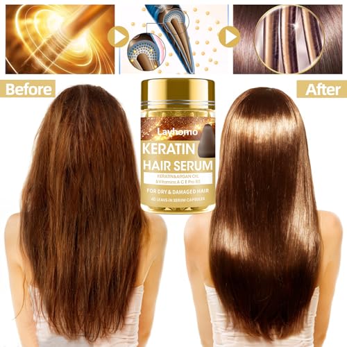 Layhomo Keratin Hair Treatment Serum Capsules for Dry, Damaged Hair