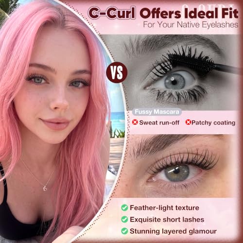 Wispy Natural Lash Clusters 8-12mm Short Eyelash Extensions C Curl DIY by zenotti