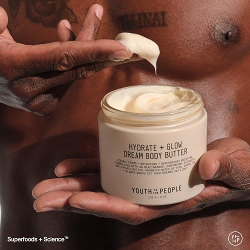 Youth To The People Superberry Hydrate + Glow Dream Body Butter - 3% Niacinamide + Jojoba Oil, Shea + Cupua?u Butters, Yuzu + Green Tea + Blonde Woods Scented Body Lotion, Firming Moisturizer, Vegan