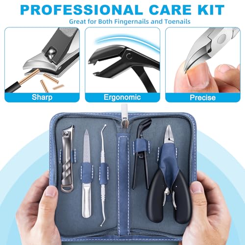 DRMODE 5-in-1 Toenail Clipper Set for Thick Nails & Ingrown