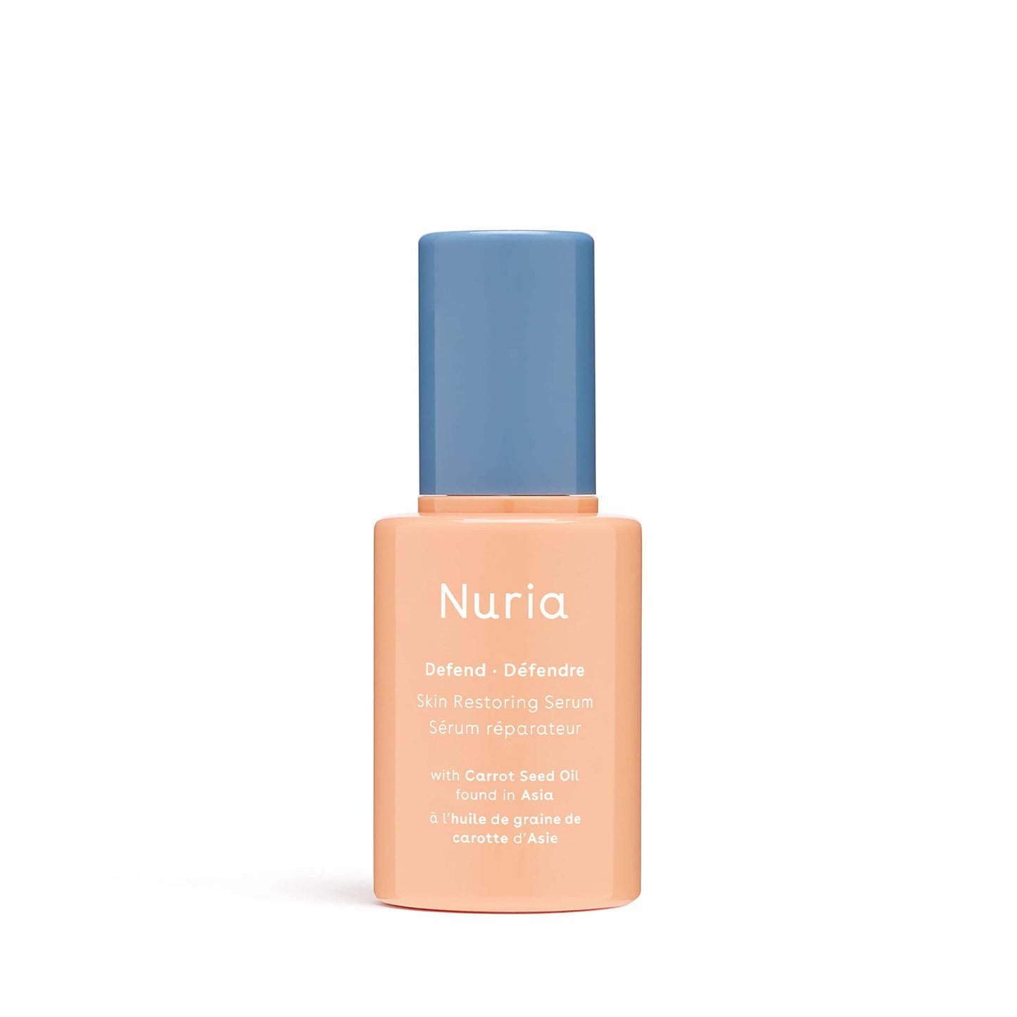 Nuria - Defend Skin Restoring Serum, Antioxidant Serum for All Skin Types, Skin Care Serum with Carrot Seed Oil, Rooibos Red Tea, and Sodium Hyaluronate, 25mL/0.8 fl oz