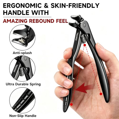 Ergonomic Long Handled Toenail Clippers for Seniors - 4.5" Angled Head
