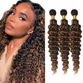 Freiuoke 4/30 Deep Wave Human Hair Bundles - 24, 26, 28 Inch