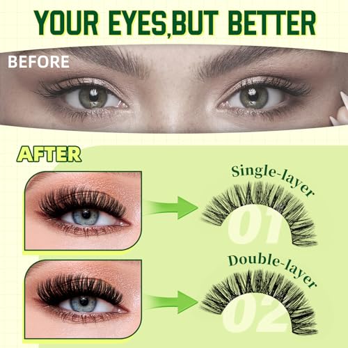 KEYYOU Lash Clusters Kit 144pcs Thick Volume D Curl Eyelash Clusters Lash Extension Kit with Mascara Brush Bond and Seal Glue Remover Applicators and Brush for DIY Lash Extensions (Y02)