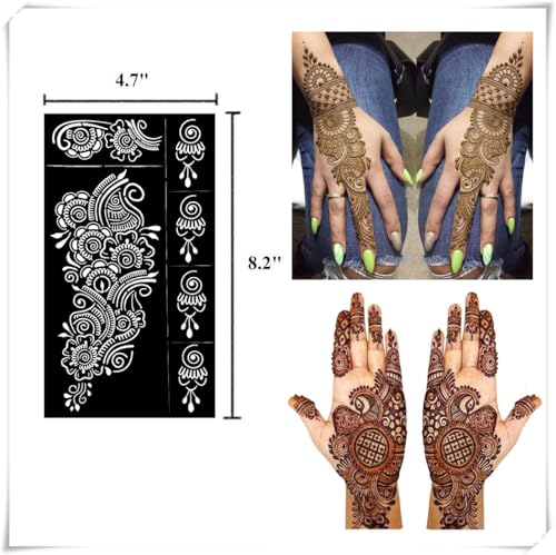 Henna Tattoo Stencil Kit - 9 Reusable PVC Templates