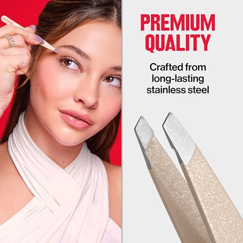 Revlon Designer Series Slant Tweezer, High Precision, Made With Long Lasting Stainless Steel, 1 Count