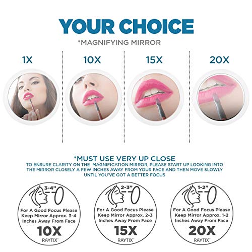 10X Magnifying Mirror & Slant Tweezers Set Makeup Application & Eyebrow Removal Essentials | Round Mirror With 3 Suction Cups & Stainless Steel Slant Tip Tweezer Use for Makeup Application 6 Inch