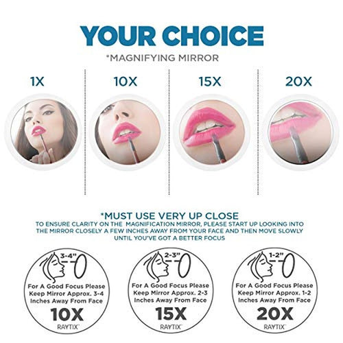 10X Magnifying Mirror & Slant Tweezers Set Makeup Application & Eyebrow Removal Essentials | Round Mirror With 3 Suction Cups & Stainless Steel Slant Tip Tweezer Use for Makeup Application 6 Inch